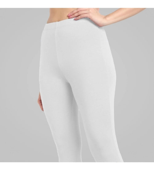 Generic Women's Cotton Blended Solid Ankle legging (White)