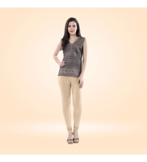 Generic Women's Cotton Blended Solid Churidar leggings (Skin)