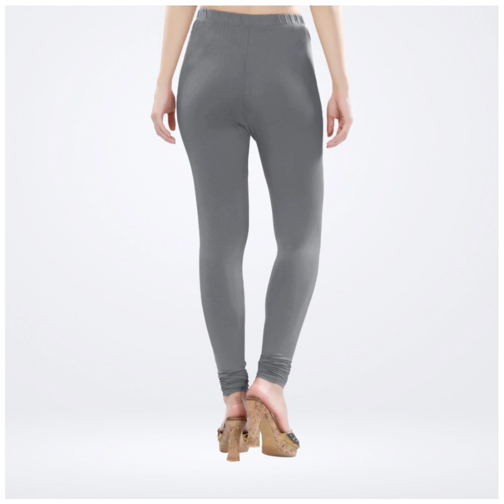 Generic Women's Cotton Blended Solid Churidar leggings (Silver Gray) Generic Women's Cotton Blended Solid Churidar leggings (Silver Gray)