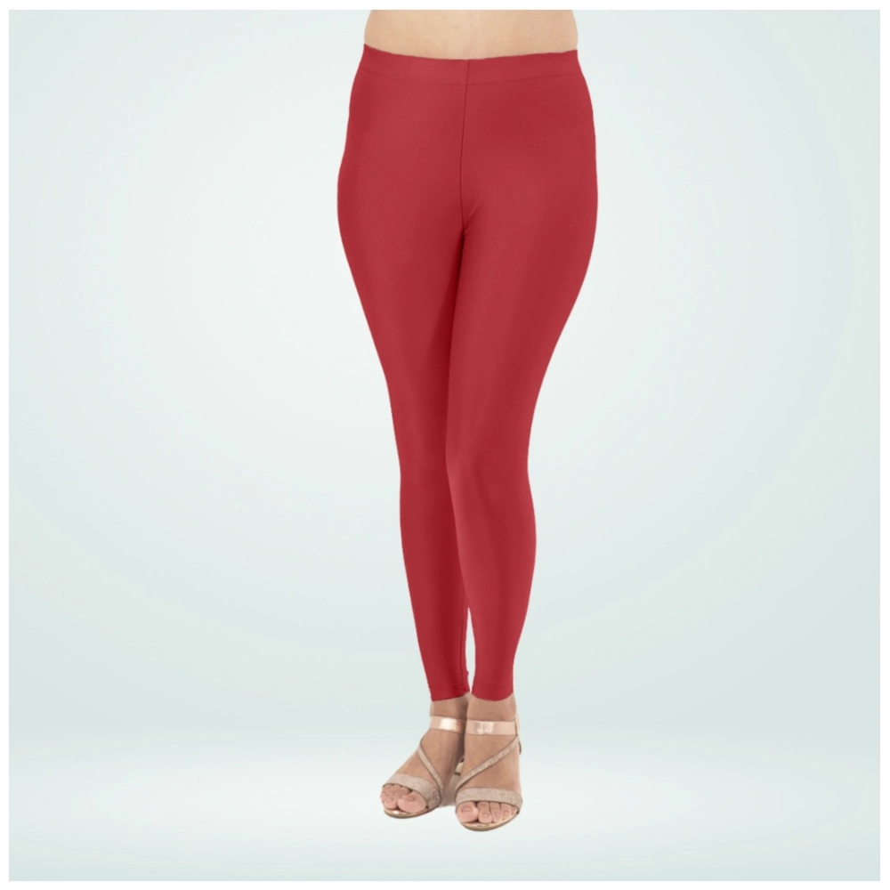 Generic Women's Cotton Blended Solid Shimmer Ankle leggings (Red Maroon) Generic Women's Cotton Blended Solid Shimmer Ankle leggings (Red Maroon)