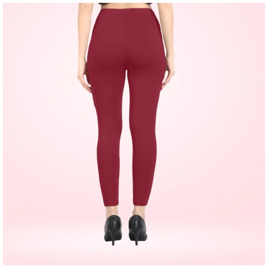 Generic Women's Cotton Blended Solid Ankle legging (Red Maroon) Generic Women's Cotton Blended Solid Ankle legging (Red Maroon)