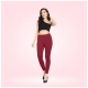 Generic Women's Cotton Blended Solid Ankle legging (Red Maroon)