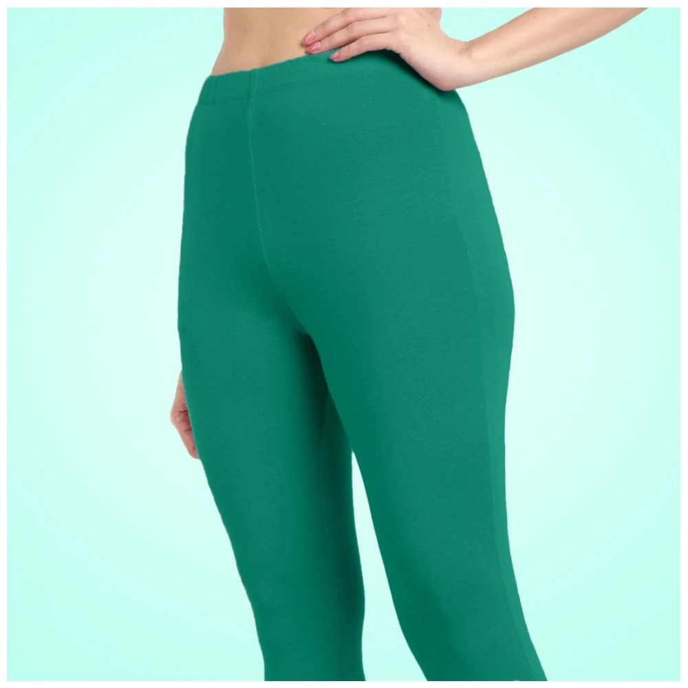 Generic Women's Cotton Blended Solid Ankle legging (Rama Green) Generic Women's Cotton Blended Solid Ankle legging (Rama Green)