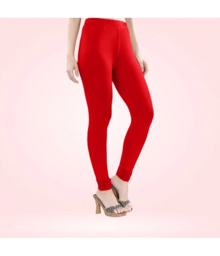 Generic Women's Cotton Blended Solid Churidar leggings (Red) Generic Women's Cotton Blended Solid Churidar leggings (Red)