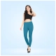 Generic Women's Cotton Blended Solid Ankle legging (Blue)