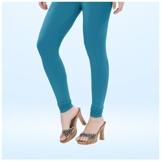 Generic Women's Cotton Blended Solid Churidar leggings (Blue) Generic Women's Cotton Blended Solid Churidar leggings (Blue)