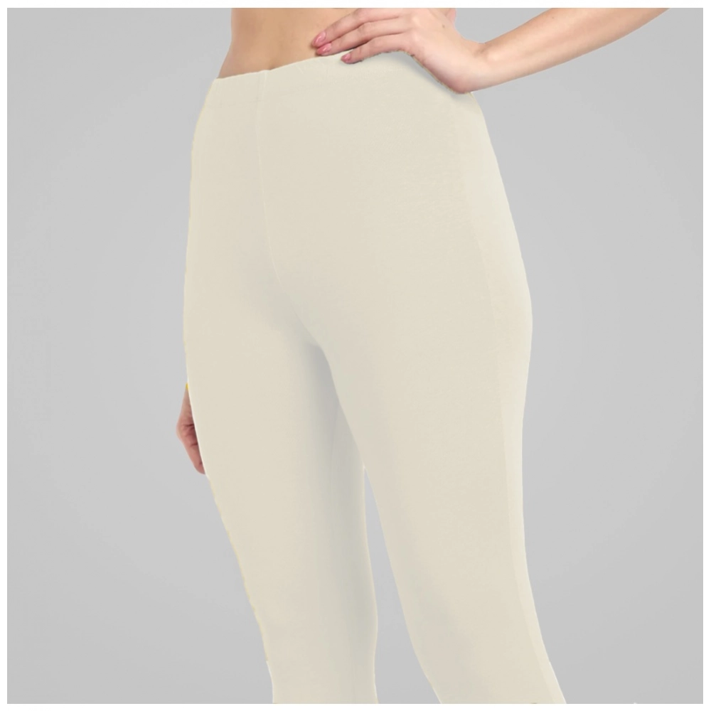 Generic Women's Cotton Blended Solid Ankle legging (Off White) Generic Women's Cotton Blended Solid Ankle legging (Off White)