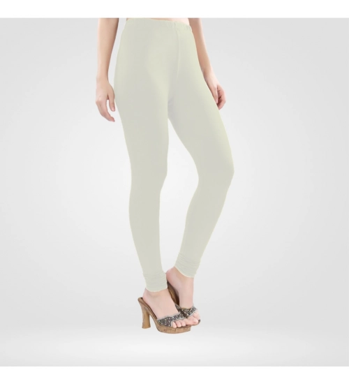 Generic Women's Cotton Blended Solid Churidar leggings (White)
