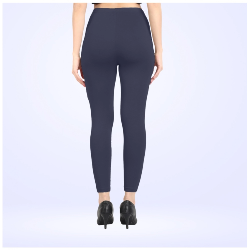 Generic Women's Cotton Blended Solid Ankle legging (Navy) Generic Women's Cotton Blended Solid Ankle legging (Navy)