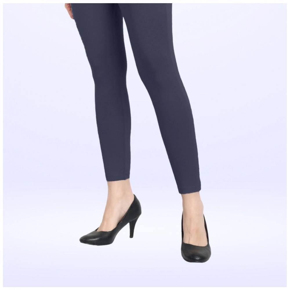 Generic Women's Cotton Blended Solid Ankle legging (Navy) Generic Women's Cotton Blended Solid Ankle legging (Navy)