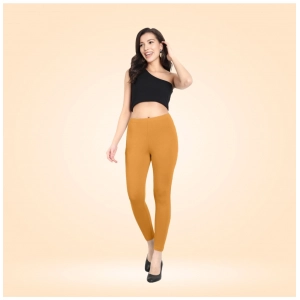 Generic Women's Cotton Blended Solid Ankle legging (Mustard Yellow)