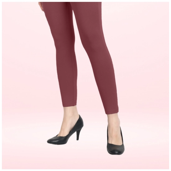Generic Women's Cotton Blended Solid Ankle legging (Maroon) Generic Women's Cotton Blended Solid Ankle legging (Maroon)