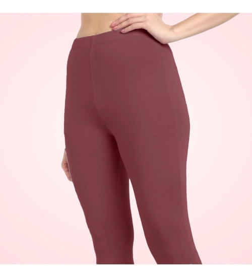 Generic Women's Cotton Blended Solid Ankle legging (Maroon)