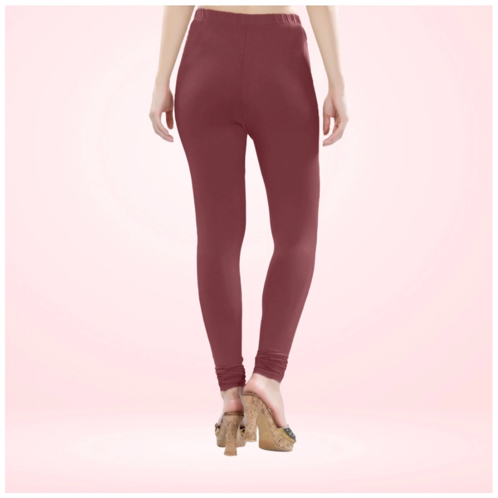 Generic Women's Cotton Blended Solid Churidar leggings (Maroon) Generic Women's Cotton Blended Solid Churidar leggings (Maroon)