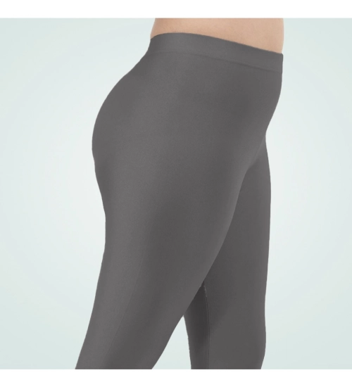 Generic Women's Cotton Blended Solid Shimmer Ankle leggings (Dark Gray)