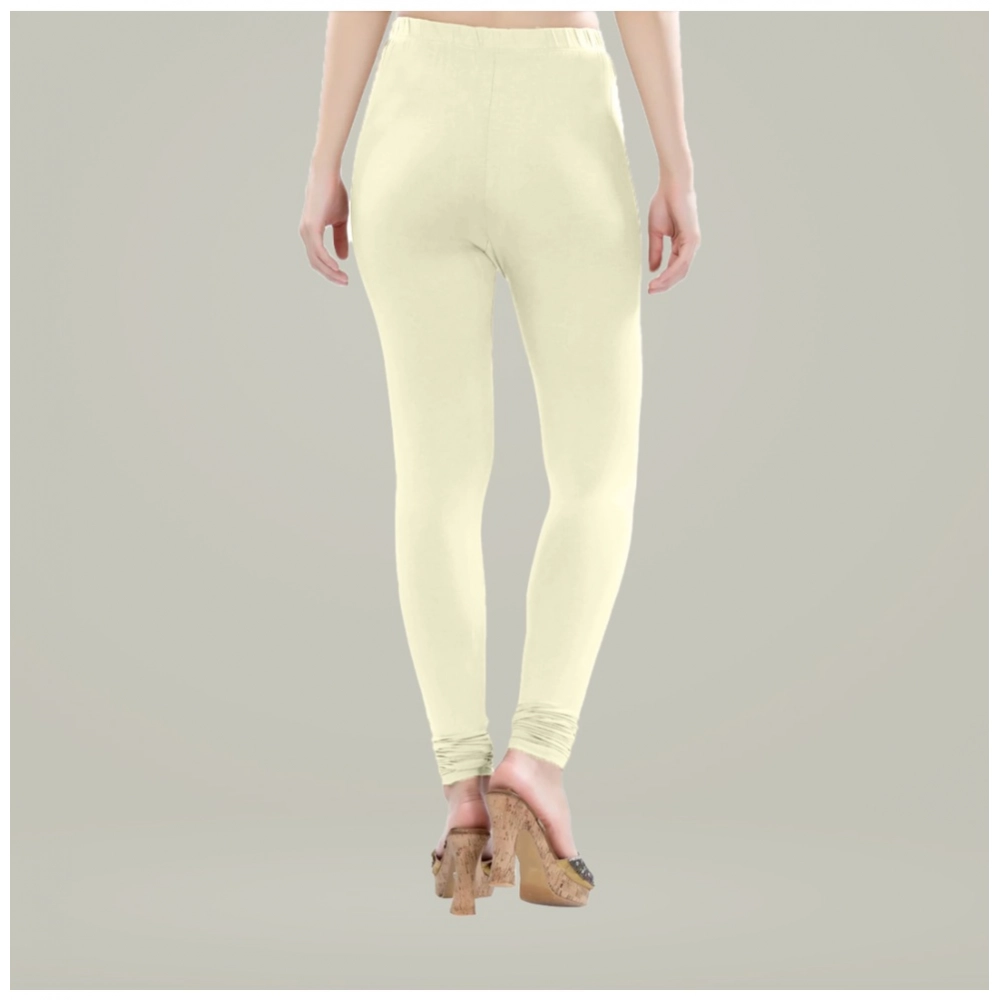 Generic Women's Cotton Blended Solid Churidar leggings (Cream) Generic Women's Cotton Blended Solid Churidar leggings (Cream)