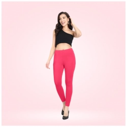 Generic Women's Cotton Blended Solid Ankle legging (Pink)