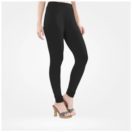 Generic Women's Cotton Blended Solid Churidar leggings (Black) Generic Women's Cotton Blended Solid Churidar leggings (Black)