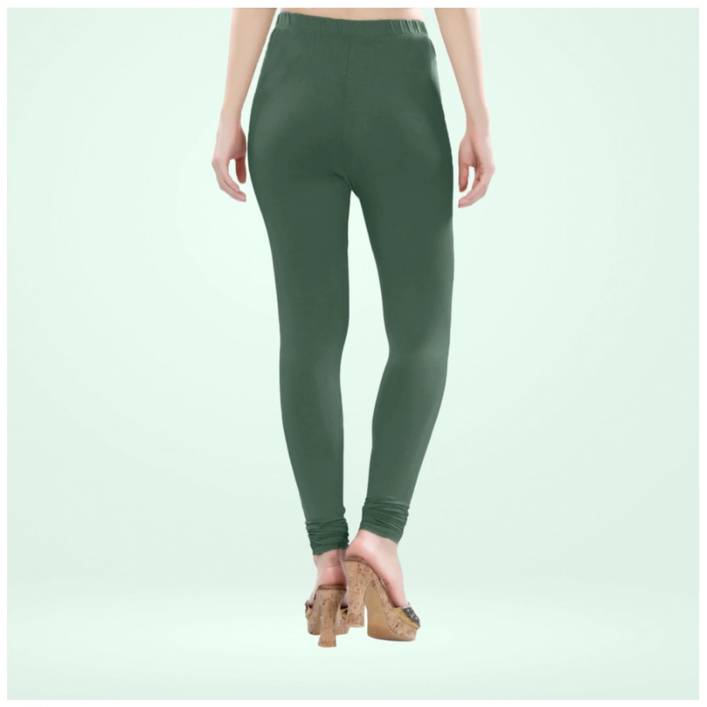 Generic Women's Cotton Blended Solid Churidar leggings (Bottle Green) Generic Women's Cotton Blended Solid Churidar leggings (Bottle Green)