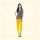 Generic Women's Cotton Blended Solid Churidar leggings (Yellow) Generic Women's Cotton Blended Solid Churidar leggings (Yellow)