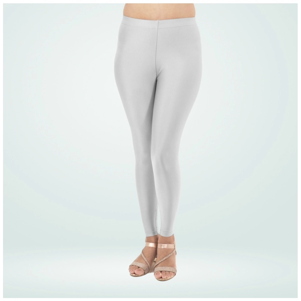 Generic Women's Cotton Blended Solid Shimmer Ankle leggings (Silver) Generic Women's Cotton Blended Solid Shimmer Ankle leggings (Silver)