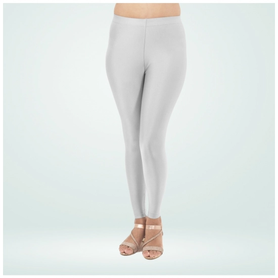 Generic Women's Cotton Blended Solid Shimmer Ankle leggings (Silver) Generic Women's Cotton Blended Solid Shimmer Ankle leggings (Silver)