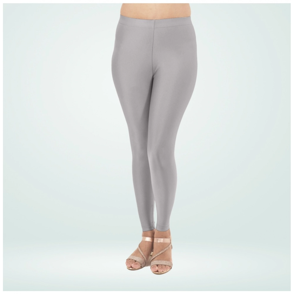 Generic Women's Cotton Blended Solid Shimmer Ankle leggings (Silver Gray) Generic Women's Cotton Blended Solid Shimmer Ankle leggings (Silver Gray)