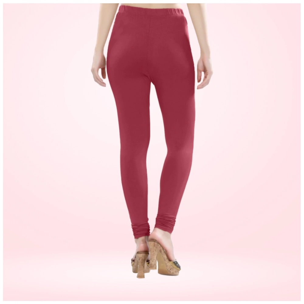 Generic Women's Cotton Blended Solid Churidar leggings (Red Maroon) Generic Women's Cotton Blended Solid Churidar leggings (Red Maroon)