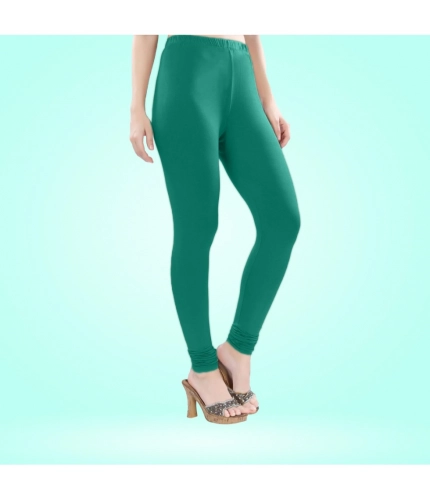 Generic Women's Cotton Blended Solid Churidar leggings (Rama Green) Generic Women's Cotton Blended Solid Churidar leggings (Rama Green)