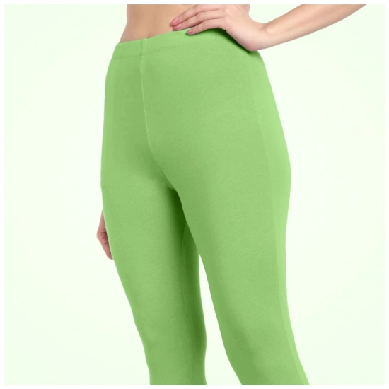 Generic Women's Cotton Blended Solid Ankle legging (Pista Green)