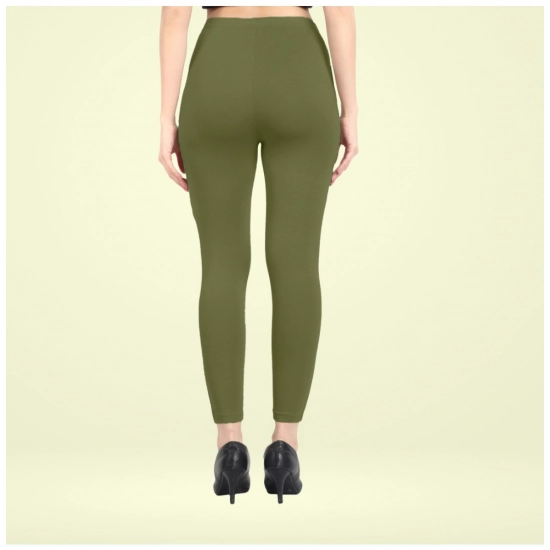 Generic Women's Cotton Blended Solid Ankle legging (Olive Green) Generic Women's Cotton Blended Solid Ankle legging (Olive Green)