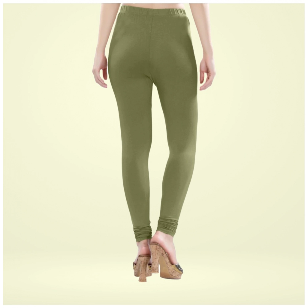 Generic Women's Cotton Blended Solid Churidar leggings (Olive Green) Generic Women's Cotton Blended Solid Churidar leggings (Olive Green)