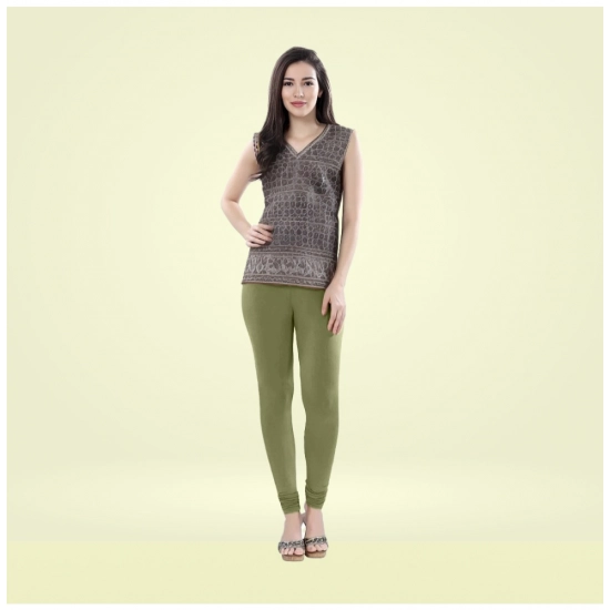 Generic Women's Cotton Blended Solid Churidar leggings (Olive Green) Generic Women's Cotton Blended Solid Churidar leggings (Olive Green)