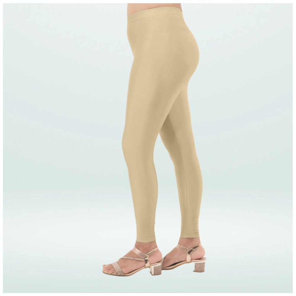 Generic Women's Cotton Blended Solid Shimmer Ankle leggings (New Skin) Generic Women's Cotton Blended Solid Shimmer Ankle leggings (New Skin)