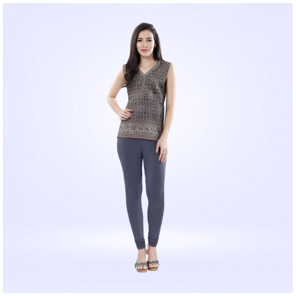 Generic Women's Cotton Blended Solid Churidar leggings (Navy) Generic Women's Cotton Blended Solid Churidar leggings (Navy)