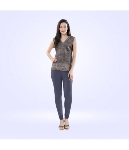 Generic Women's Cotton Blended Solid Churidar leggings (Navy)