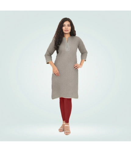 Generic Women's Cotton Blended Solid Shimmer Ankle leggings (Maroon)