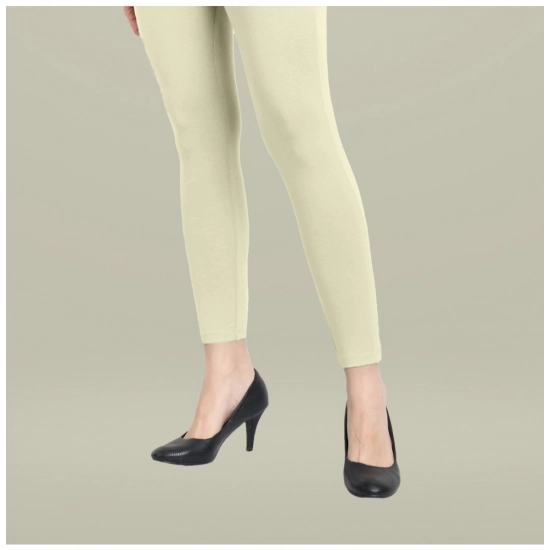 Generic Women's Cotton Blended Solid Ankle legging (Cream) Generic Women's Cotton Blended Solid Ankle legging (Cream)