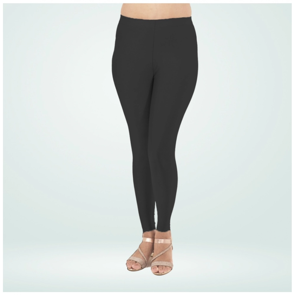 Generic Women's Cotton Blended Solid Shimmer Ankle leggings (Black) Generic Women's Cotton Blended Solid Shimmer Ankle leggings (Black)