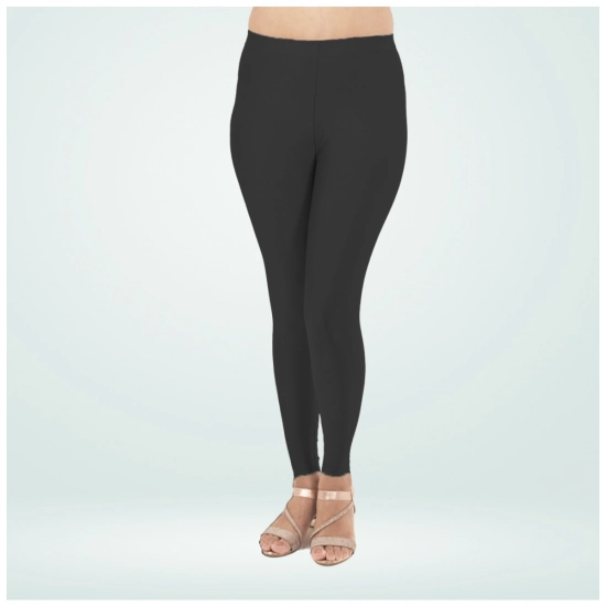 Generic Women's Cotton Blended Solid Shimmer Ankle leggings (Black) Generic Women's Cotton Blended Solid Shimmer Ankle leggings (Black)