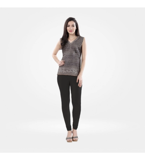 Generic Women's Cotton Blended Solid Churidar leggings (Black)