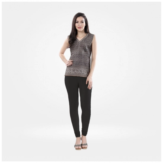 Generic Women's Cotton Blended Solid Churidar leggings (Black) Generic Women's Cotton Blended Solid Churidar leggings (Black)