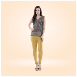 Generic Women's Cotton Blended Solid Churidar leggings (Beige)