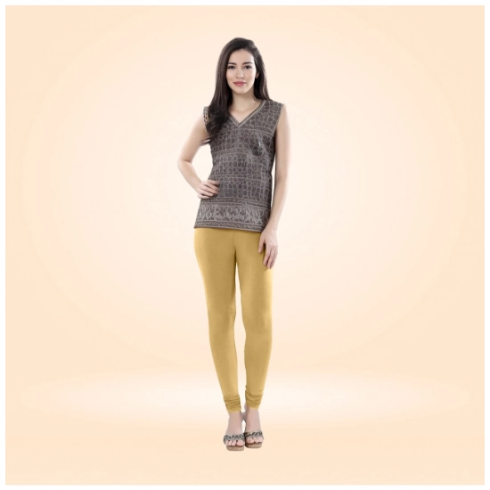Generic Women's Cotton Blended Solid Churidar leggings (Beige) Generic Women's Cotton Blended Solid Churidar leggings (Beige)