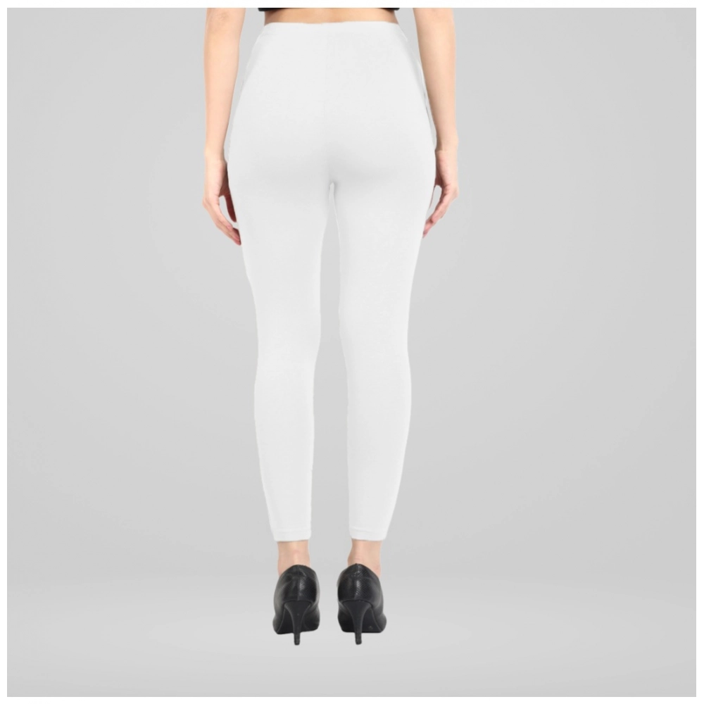Generic Women's Cotton Blended Solid Ankle legging (White) Generic Women's Cotton Blended Solid Ankle legging (White)
