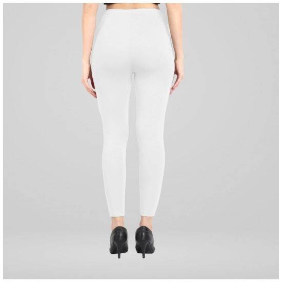 Generic Women's Cotton Blended Solid Ankle legging (White)