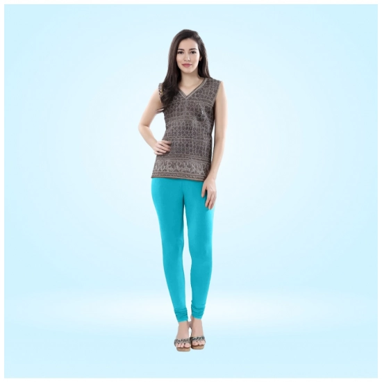 Generic Women's Cotton Blended Solid Churidar leggings (Turquoise Blue) Generic Women's Cotton Blended Solid Churidar leggings (Turquoise Blue)