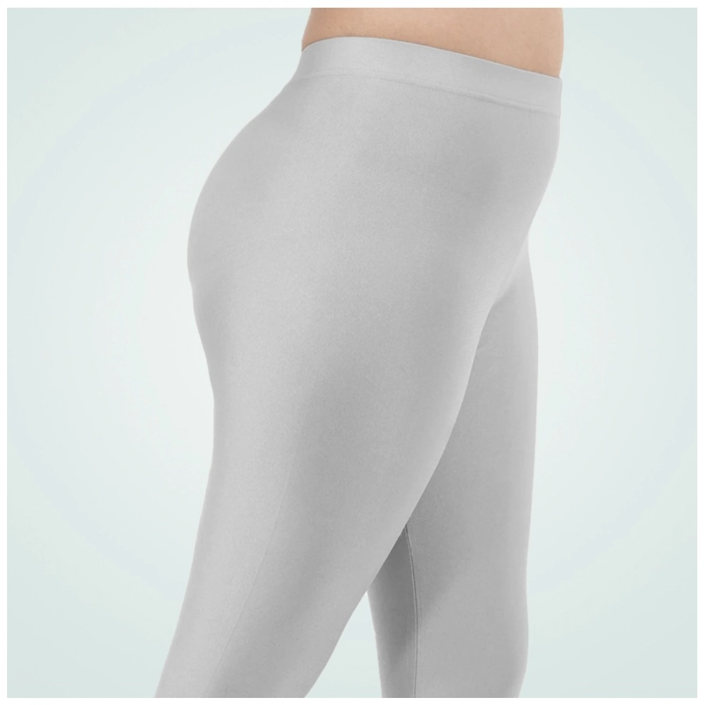 Generic Women's Cotton Blended Solid Shimmer Ankle leggings (Silver) Generic Women's Cotton Blended Solid Shimmer Ankle leggings (Silver)