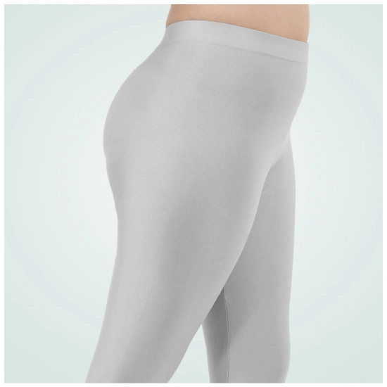 Generic Women's Cotton Blended Solid Shimmer Ankle leggings (Silver) Generic Women's Cotton Blended Solid Shimmer Ankle leggings (Silver)