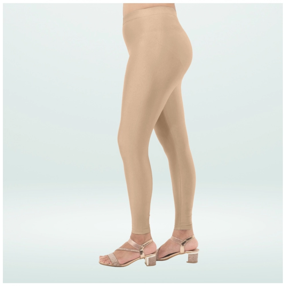 Generic Women's Cotton Blended Solid Shimmer Ankle leggings (Sandal) Generic Women's Cotton Blended Solid Shimmer Ankle leggings (Sandal)